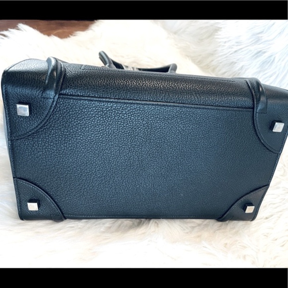 Celine Mini Luggage Tote in Drummed Calfskin - black - Picture 7 of 9